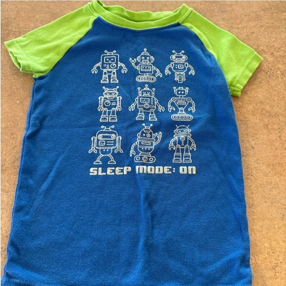 Wonder Nation- 4T Toddler Robot  Blue and Green Sleepwear 🤖